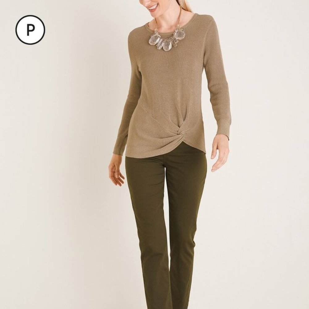 CHICO'S PETITE SIDE TWIST SWEATER NWOT